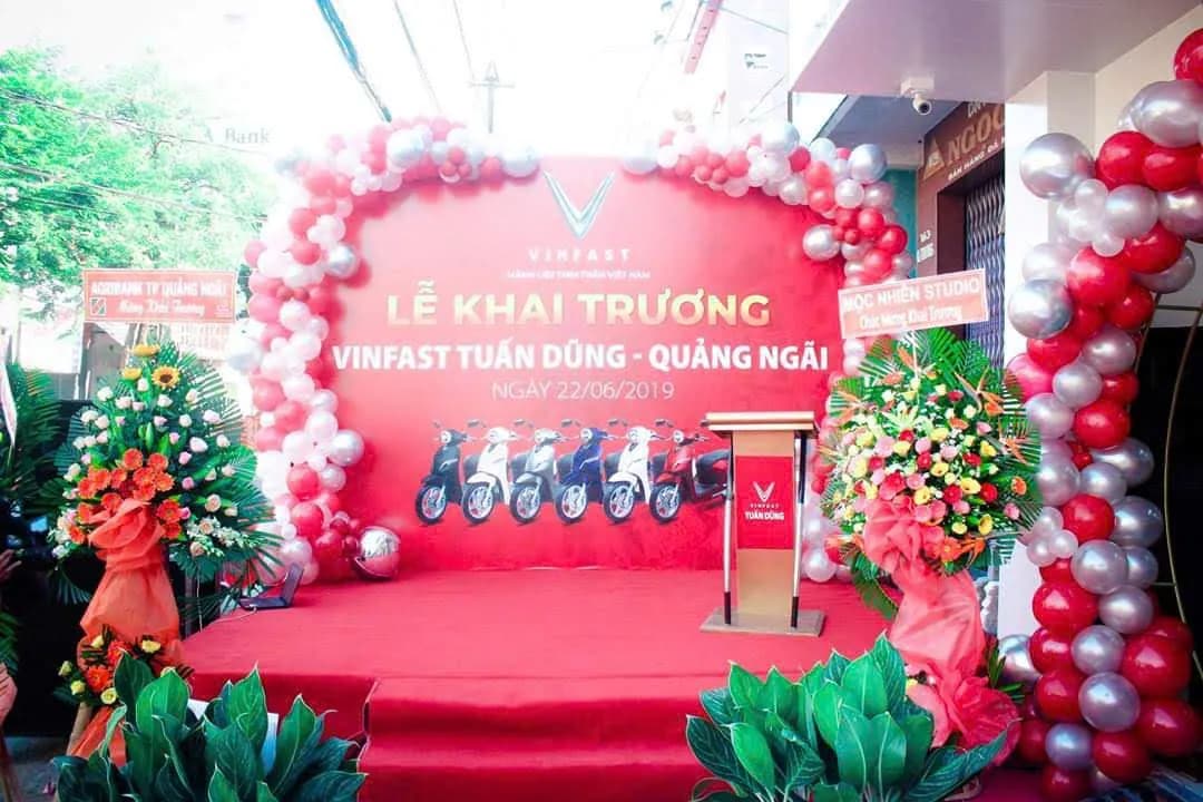 Sân khấu lễ khai trương VinFast Tuấn Dũng – Quảng Ngãi ngày 22/06/2019